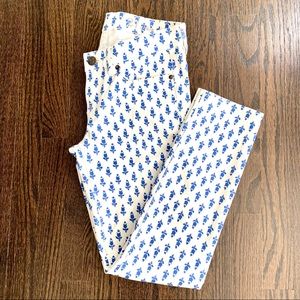 J.Crew Toothpick Floral Slim Straight Ankle Jeans